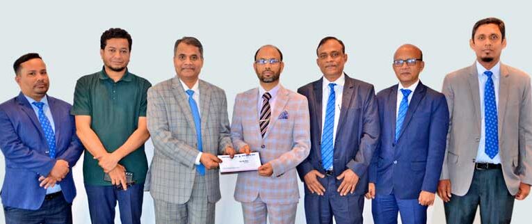 Shahjalal Islami Bank PLC donated financial support to Mabia-Nazir Foundation for renovation and reconstruction of housing in Feni district