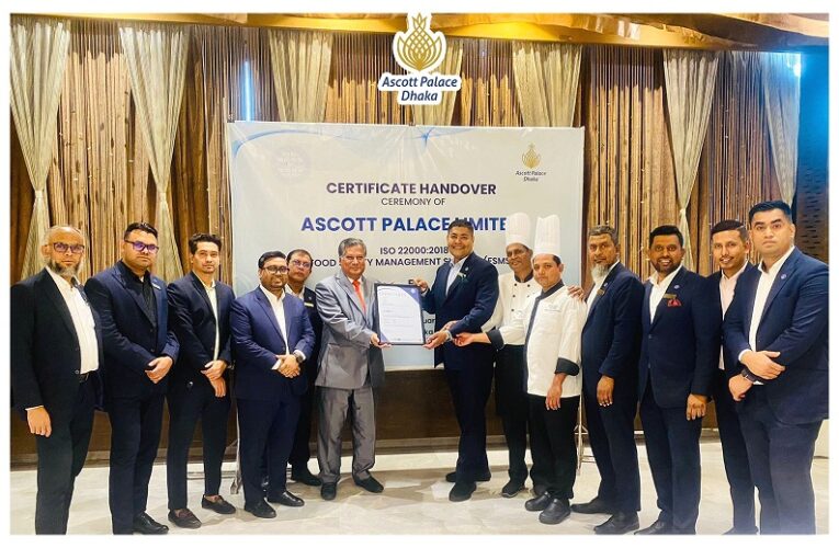 Ascott Palace Dhaka achieves prestigious ISO food safety certification